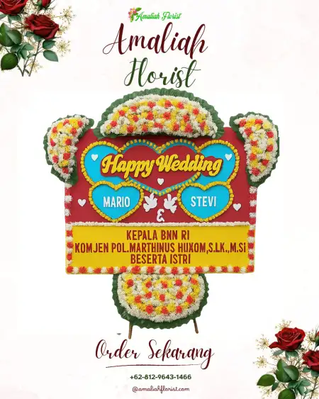 Papan Bunga Pernikahan Bendogarap
